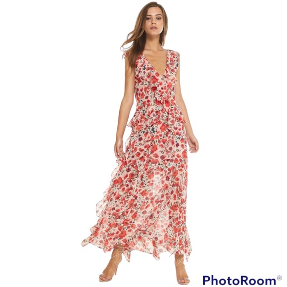 Misa Los Angeles Dresses & Skirts - Misa los Ángeles Claudita Dress in Red Floral size XS